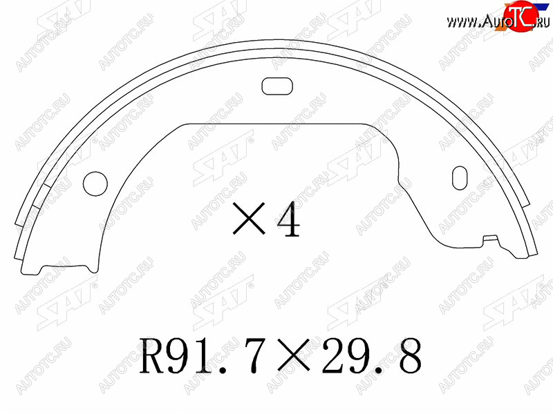 1 649 р. Колодки барабанные задние RH-LH SAT Volkswagen Touareg GP рестайлинг (2006-2010)  с доставкой в г. Таганрог