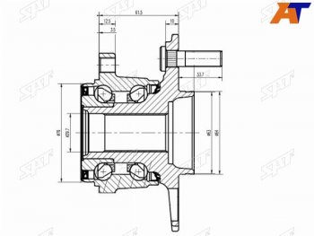 3 999 р. Ступичный узел задн. SAT  Honda CR-V  RE1,RE2,RE3,RE4,RE5,RE7 - Elysion  1  с доставкой в г. Таганрог. Увеличить фотографию 1