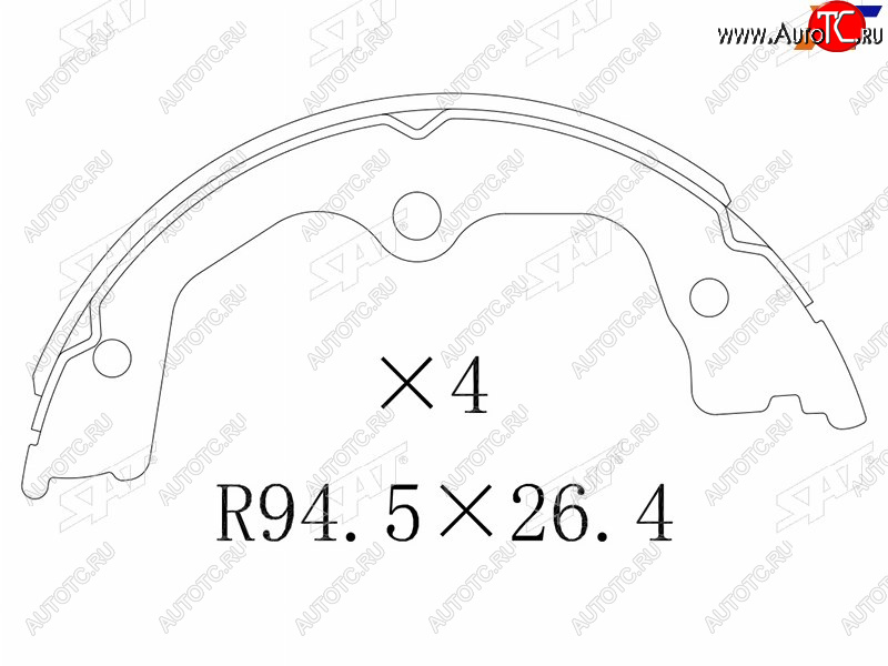 2 099 р. Колодки барабанные задние RH-LH SAT  Honda Accord  CU (2008-2013) седан дорестайлинг, седан рестайлинг  с доставкой в г. Таганрог