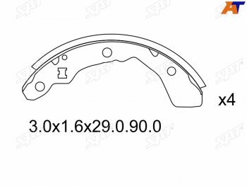 1 289 р. Колодки тормозные задние RH-LH SAT     Honda Logo (1996-2001)  с доставкой в г. Таганрог. Увеличить фотографию 1