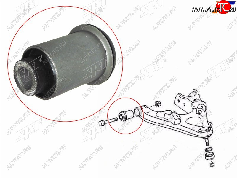 599 р. Сайлентблок переднего нижнего рычага FR SAT  Toyota Land Cruiser  100 (1998-2007) дорестайлинг, 1-ый рестайлинг, 2-ой рестайлинг  с доставкой в г. Таганрог