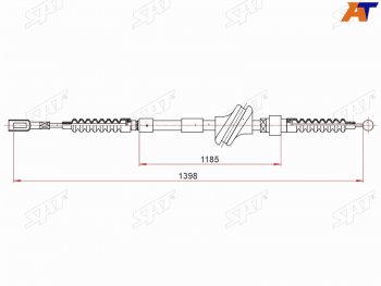 Трос ручного тормоза LH SAT  80  B4, 90  B3