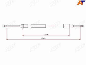 549 р. Трос ручника LH SAT   CITROEN Berlingo  B9 (2008-2016), Peugeot Partner ( M49/M59,  B9) (1997-2015)  с доставкой в г. Таганрог. Увеличить фотографию 1