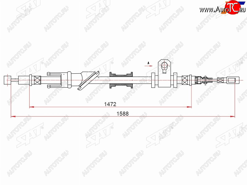 1 289 р. Трос ручного тормоза LH SAT  Mitsubishi Carisma - Lancer ( 8,  9)  с доставкой в г. Таганрог