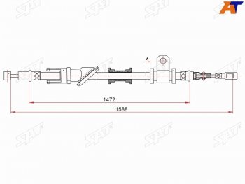 939 р. Трос ручного тормоза RH SAT  Mitsubishi Carisma - Lancer ( 8,  9 CS)  с доставкой в г. Таганрог. Увеличить фотографию 1