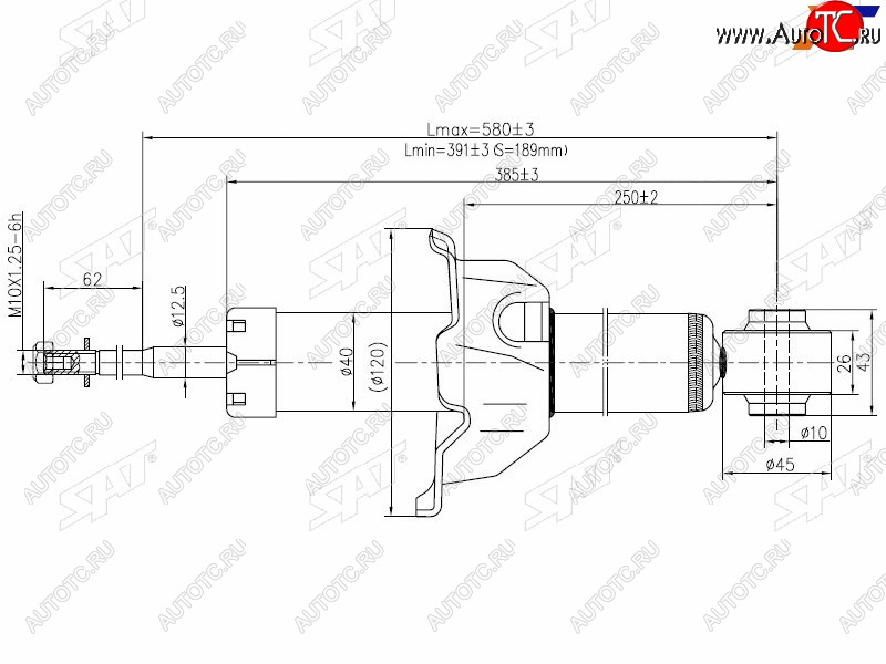 2 999 р. Стойка задняя LH=RH SAT   Honda CR-V  RD1,RD2,RD3 (1995-2001)  дорестайлинг, рестайлинг  с доставкой в г. Таганрог