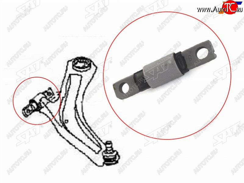529 р. Сайлентблок рычага передний FR SAT Nissan X-trail 2 T31 дорестайлинг (2007-2011)  с доставкой в г. Таганрог