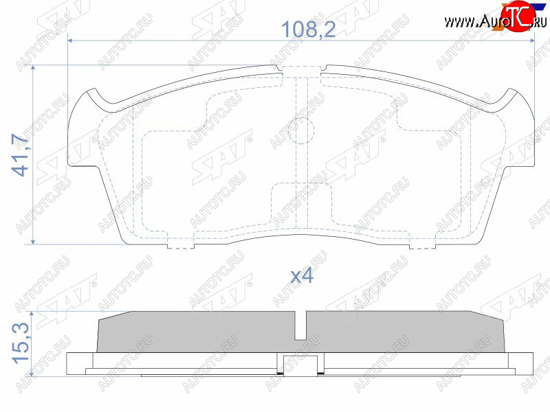 1 289 р. Колодки тормозные передние FR-FL SAT Suzuki Aerio RA21S, RC51S седан дорестайлинг (2001-2003)  с доставкой в г. Таганрог