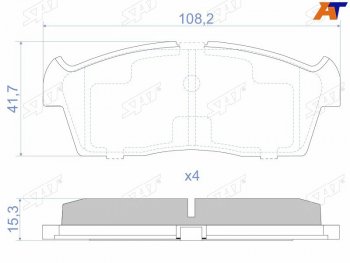 1 289 р. Колодки тормозные передние FR-FL SAT Suzuki Aerio RA21S, RC51S седан дорестайлинг (2001-2003)  с доставкой в г. Таганрог. Увеличить фотографию 2