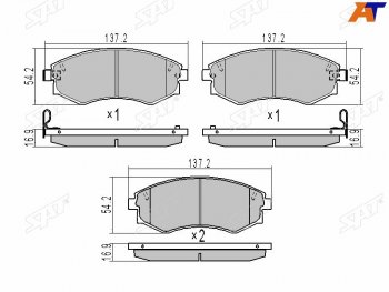 1 249 р. Колодки тормозные передние FR-FL SAT  SSANGYONG Rexton Y200 (2001-2006)  с доставкой в г. Таганрог. Увеличить фотографию 2