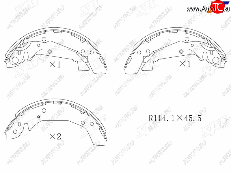 2 249 р. Колодки тормозные задние RH-LH SAT  Hyundai Sonata  EF (2001-2013), KIA Magentis (2000-2005)  с доставкой в г. Таганрог