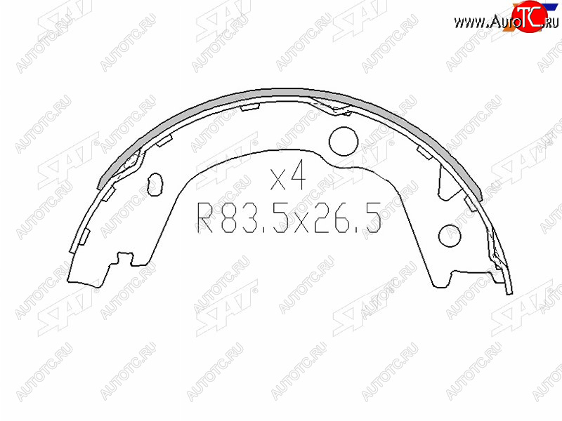 1 289 р. Колодки барабанные задние RH-LH SAT Hyundai Sonata NF дорестайлинг (2004-2008)  с доставкой в г. Таганрог