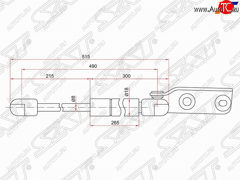 1 049 р. Правый упор крышки багажника SAT  Nissan AD  Y11 - Wingroad  2 Y11  с доставкой в г. Таганрог