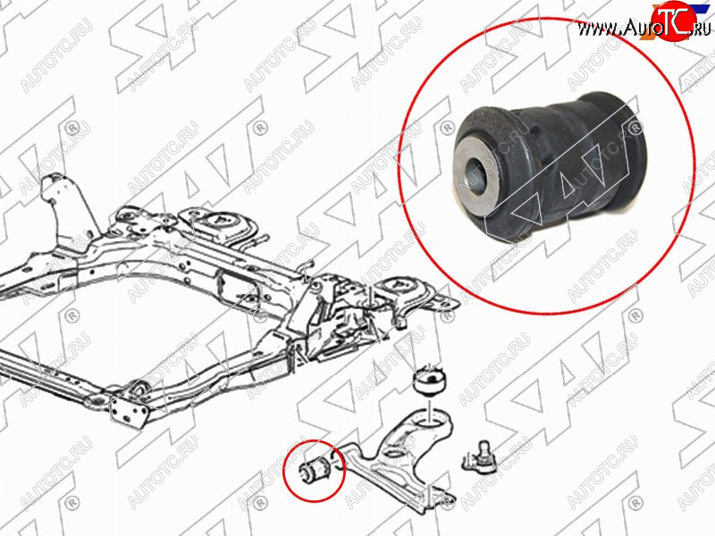 359 р. Сайлентблок рычага передний FR SAT  Chevrolet Aveo  T300 (2011-2015), Chevrolet Cobalt (2011-2019), Ravon R4 (2016-2020)  с доставкой в г. Таганрог