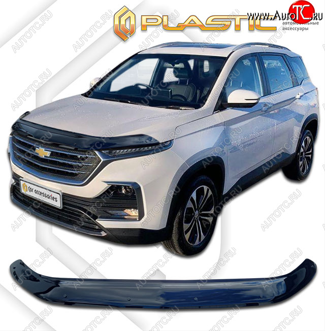 2 369 р. Дефлектор капота (ОАЭ) CA-Plastic Exclusive  Chevrolet Captiva  CN202S (2018-2025) дорестайлинг (classic черный, без надписи)  с доставкой в г. Таганрог