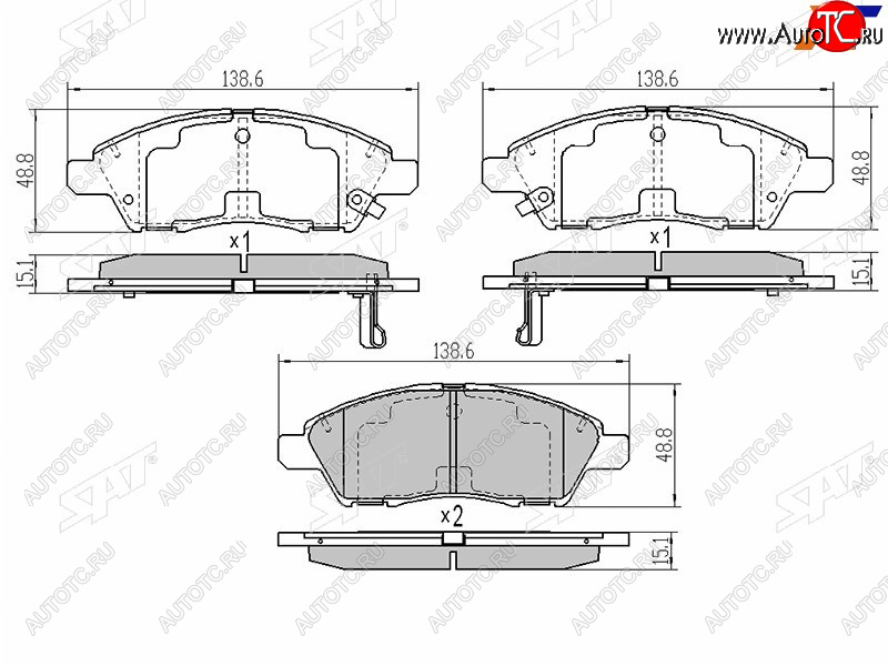 1 329 р. Колодки тормозные перед FR-FL SAT  Nissan Cube  3 (2008-2024)  с доставкой в г. Таганрог