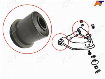 299 р. Сайлентблок верхнего переднего рычага FR SAT  Mitsubishi Pajero  2 V20 (1991-1999) дорестайлинг, рестайлинг  с доставкой в г. Таганрог. Увеличить фотографию 1
