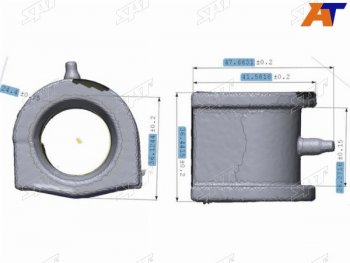 Втулка переднего стабилизатора SAT D=24.5 LH=RH Mitsubishi Lancer 9 1-ый рестайлинг универсал (2003-2005)