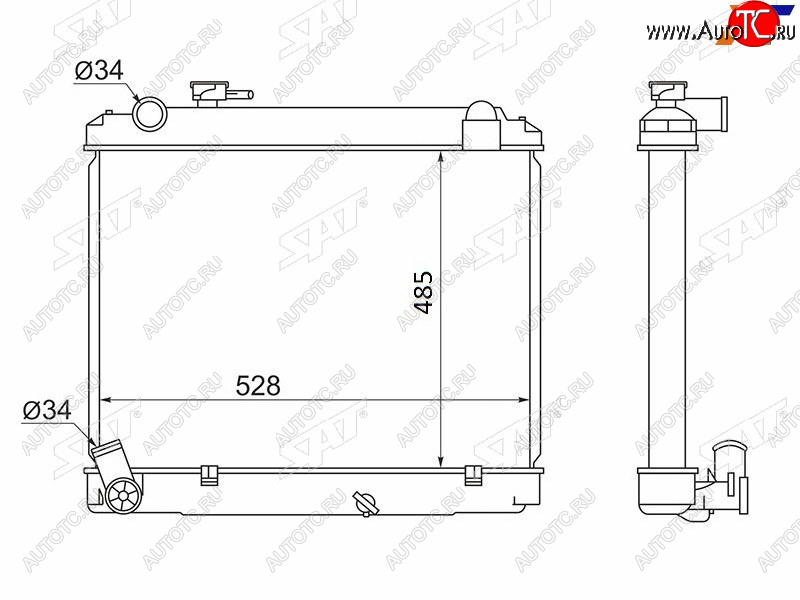 11 549 р. Радиатор SAT  Toyota Town Ace  3 (1996-2008)  с доставкой в г. Таганрог