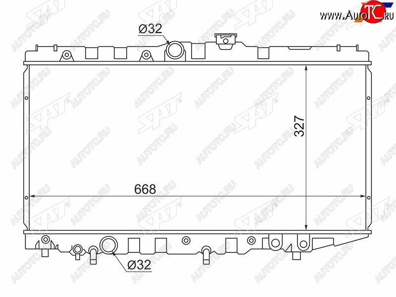 5 549 р. Радиатор SAT  Toyota Corona  T190 (1992-1994) седан дорестайлинг (применимо для Toyota Corolla (E90) 87-92 Carina (T170) 88-92 Corolla Levin 87-91 Corona (T170) 87-)  с доставкой в г. Таганрог
