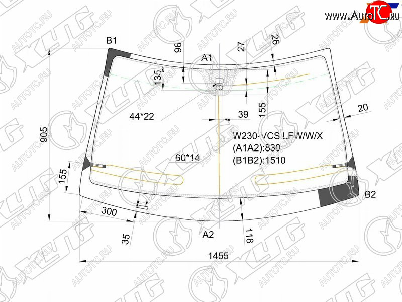 9 999 р. Стекло лобовое (Антенна Датчик дождя) XYG  Mercedes-Benz SL class  R230 (2002-2013)  с доставкой в г. Таганрог