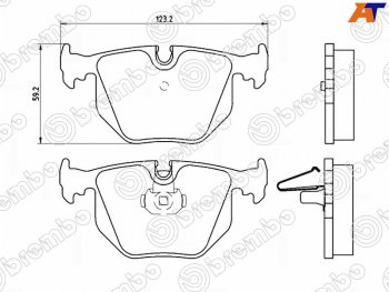 Колодки тормозные задние RH-LH SAT BMW (БМВ) X5 (Х5)  E53 (1999-2006) E53 дорестайлинг, рестайлинг