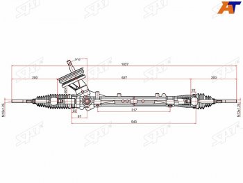 7 599 р. Рейка рулевая LHD SAT Nissan Tiida 1 хэтчбек C11 рестайлинг (2010-2014)  с доставкой в г. Таганрог. Увеличить фотографию 1