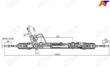 17 549 р. Рейка рулевая с ГУР LHD SAT  Nissan Almera  G15 (2012-2019), Renault Logan ( 1,  2) (2004-2025), Renault Sandero ( (BS),  (B8)) (2009-2025)  с доставкой в г. Таганрог. Увеличить фотографию 1