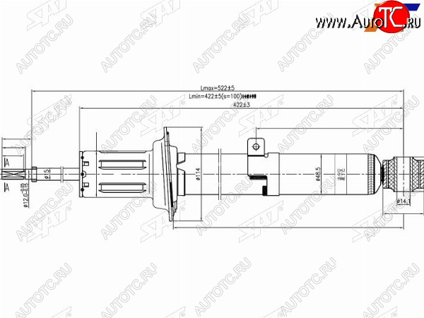 3 599 р. Стойка передняя LH SAT  Lexus IS250 ( XE20,  XE30 седан) (2005-2016), Lexus IS350  XE20 (2005-2013), Toyota Crown ( S180,  S200,  S220) (2003-2022), Toyota Mark X ( X120,  X130) (2004-2019)  с доставкой в г. Таганрог