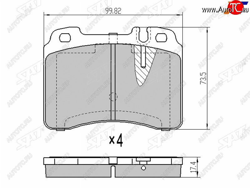 1 149 р. Колодки тормозные перед FR-FL SAT Mercedes-Benz E-Class W210 дорестайлинг седан (1996-1999)  с доставкой в г. Таганрог