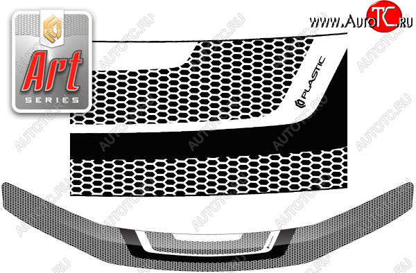 2 159 р. Дефлектор капота CA-Plastic  Lexus HS250h  F10 (2009-2013) дорестайлинг (Серия Art черная)  с доставкой в г. Таганрог