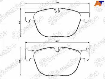 Колодки тормозные передние FL-FR SAT BMW (БМВ) X5 (Х5)  E70 (2006-2013) E70 дорестайлинг, рестайлинг