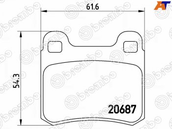 Колодки тормозные задние RH-LH SAT Mercedes-Benz E-Class W124 седан дорестайлинг (1984-1993)