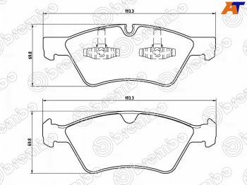 Колодки тормозные передние FL-FR SAT Mercedes-Benz ML class W164 дорестайлинг (2005-2008)