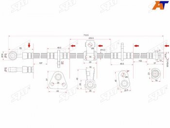 Шланг тормозной перед (Таиланд) RH SAT  Accord  4 CB, Ascot  CE