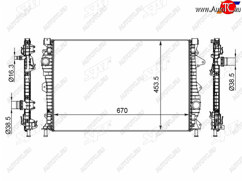 16 999 р. Радиатор охлаждающей жидкости SAT   Land Rover Discovery Sport  L550 - Range Rover Evoque  1 L538  с доставкой в г. Таганрог