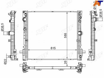 20 649 р. Радиатор SAT  BMW X3  G01 - X4  G02  с доставкой в г. Таганрог. Увеличить фотографию 1