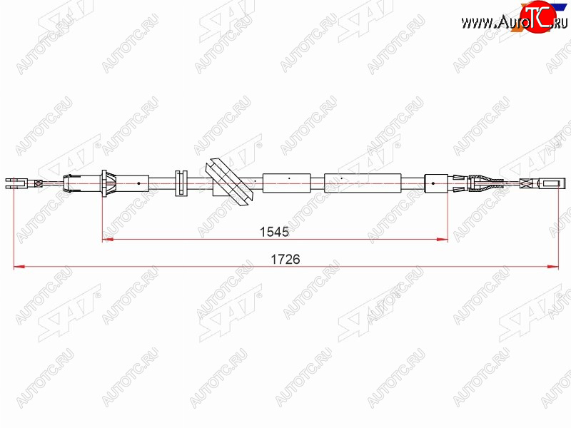 1 399 р. Трос ручника RH SAT  Mercedes-Benz E-Class W211 дорестайлинг седан (2002-2006)  с доставкой в г. Таганрог