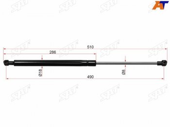 Упор капота SAT Hyundai Sonata EF рестайлинг ТагАЗ (2001-2013)