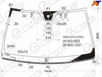 Стекло лобовое (Датчик дождя Молдинг 4D SED5D WGN) XYG Mercedes-Benz (Мерседес-Бенс) C-Class (с-класс)  W204 (2007-2015) W204 дорестайлинг седан, рестайлинг седан