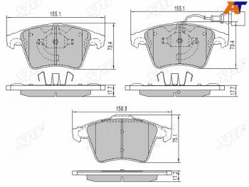 Колодки тормозные перед FL-FR SAT  Volkswagen Transporter T4 дорестайлинг (1990-1996)