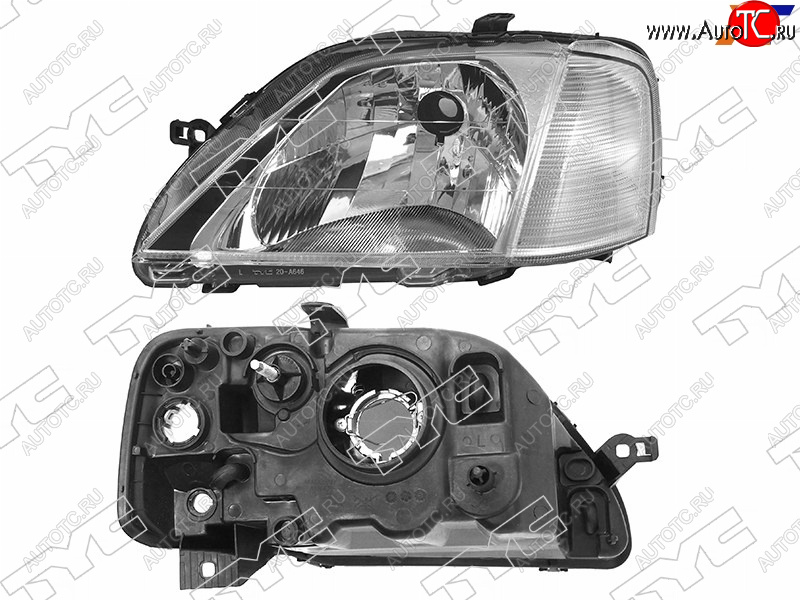 4 299 р. Фара левая (под корректор, хрусталь) TYC Renault Logan 1 дорестайлинг (2004-2010)  с доставкой в г. Таганрог