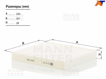 Фильтр салона MANN Hyundai (Хюндаи) Creta (Крета) ( GS,  SU) (2015-2022),  Solaris (Солярис)  HCR (2017-2022),  Tucson (Туссон) ( LM,  TL,  NX4) (2010-2022), KIA (КИА) Sportage (Спортаж) ( 3 SL,  4 QL,  5 NQ5) (2014-2025)