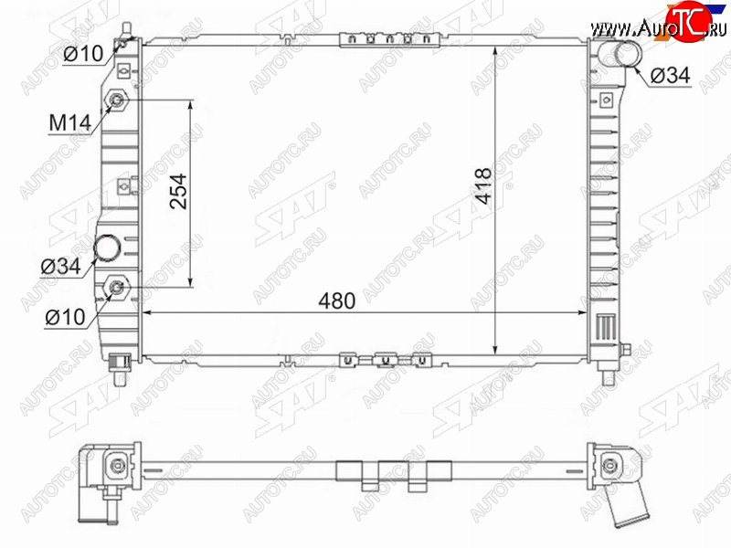 5 799 р. Радиатор SAT Chevrolet Aveo T200 хэтчбек 5 дв (2002-2008)  с доставкой в г. Таганрог