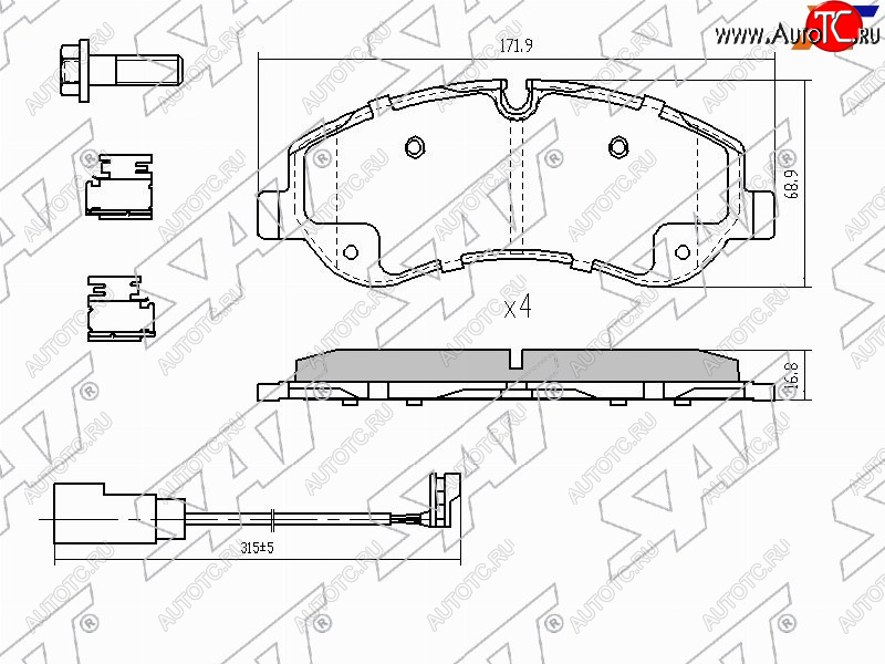 2 059 р. Колодки тормозные перед FL-FR SAT Ford Transit цельнометаллический фургон (2014-2022)  с доставкой в г. Таганрог