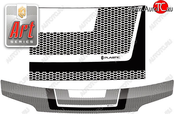 2 289 р. Дефлектор капота CA-Plastic  Daihatsu Coo (2005-2012) (серия ART белая)  с доставкой в г. Таганрог