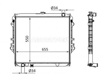 Радиатор SAT  Fortuner  AN160, Hilux  AN120