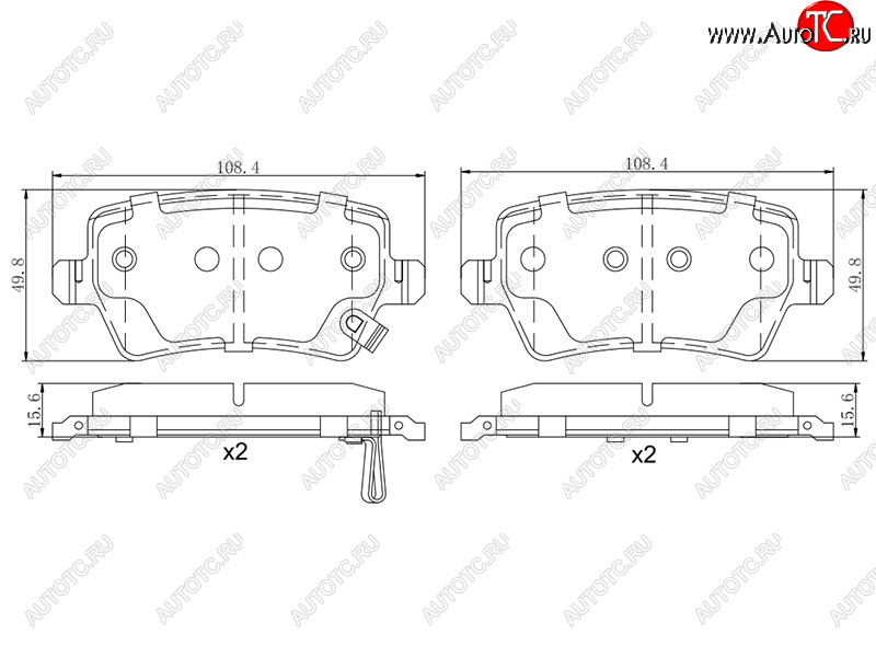 1 029 р. Колодки тормозные задние RH-LH SAT EXEED TXL 1-ый рестайлинг (2021-2025)  с доставкой в г. Таганрог