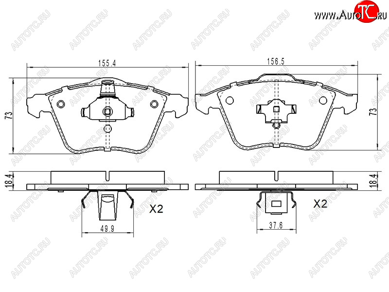 1 739 р. Колодки тормозные передние FL-FR SAT Ford Focus 2  седан дорестайлинг (2004-2008)  с доставкой в г. Таганрог