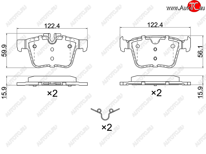 1 099 р. Колодки тормозные зад LH-RH SAT  Land Rover Range Rover Evoque ( 1 L538,  2 L551) (2011-2025), Volvo XC60 (2017-2022), Volvo XC90  L (2015-2025)  с доставкой в г. Таганрог